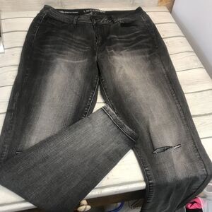 Lane Bryant Jeans Womens Size 16 Mid Rise Super Stretch Skinny Black Denim